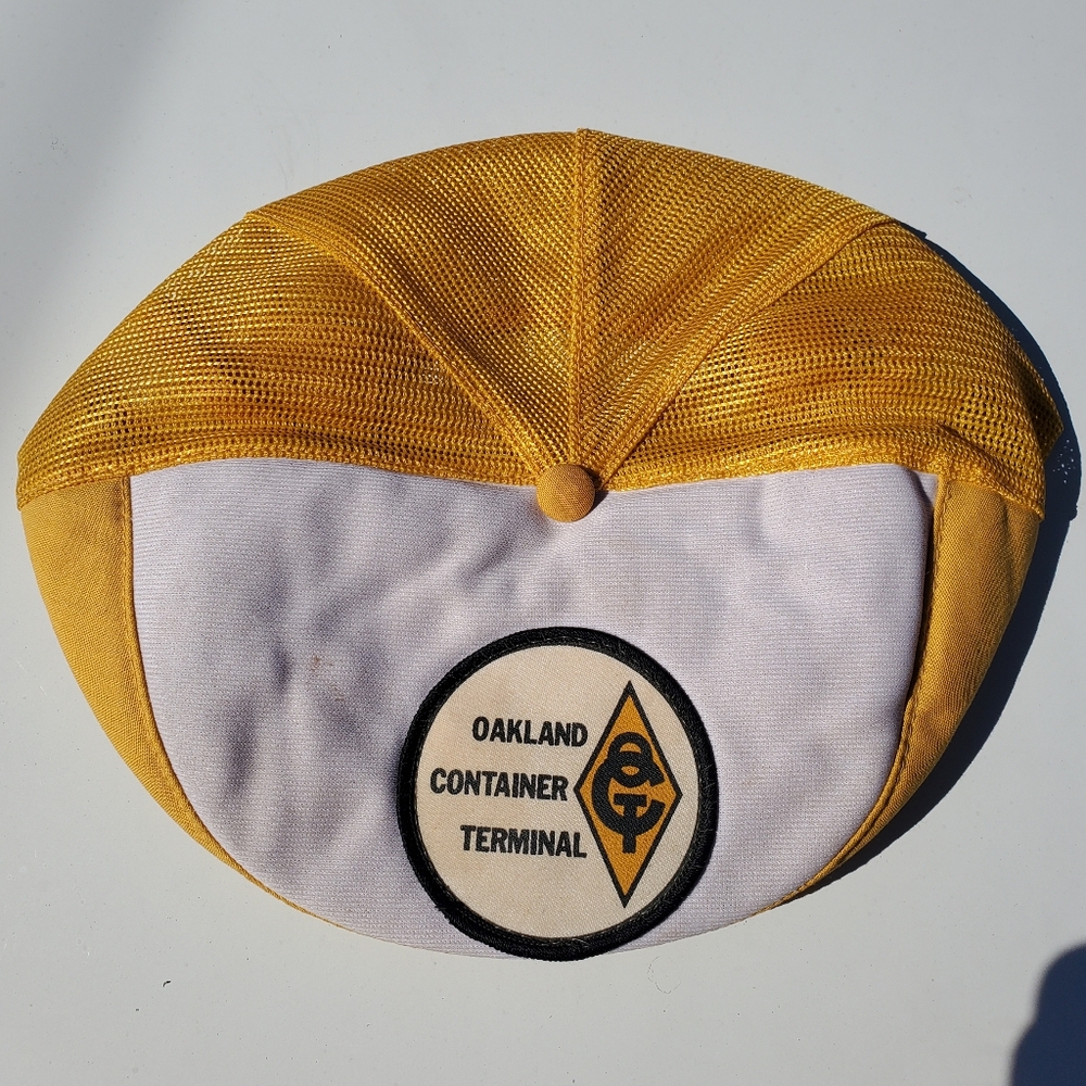 VINTAGE OAKLAND CONTAINER TERMINAL GVC YELLOW MESH Snapback